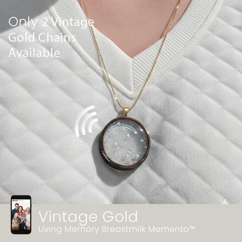 Limited Edition Breastmilk Living Memory Memento™ in Vintage Gold