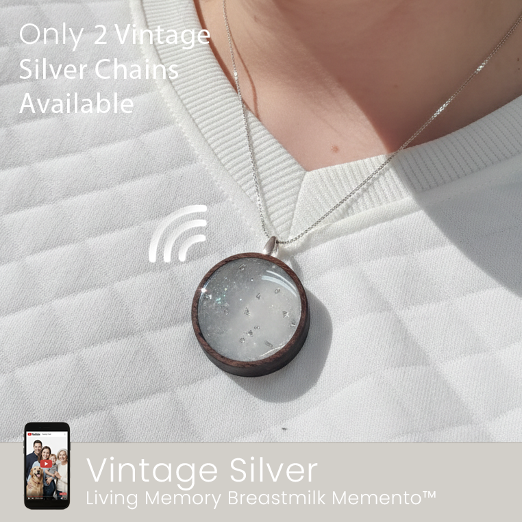 Limited Edition Breastmilk Living Memory Memento™ in Vintage Silver